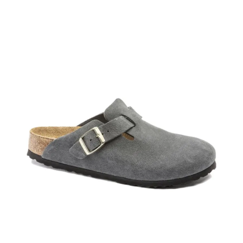 Birkenstock Boston Soft Footbed Suede Dark Grey-1