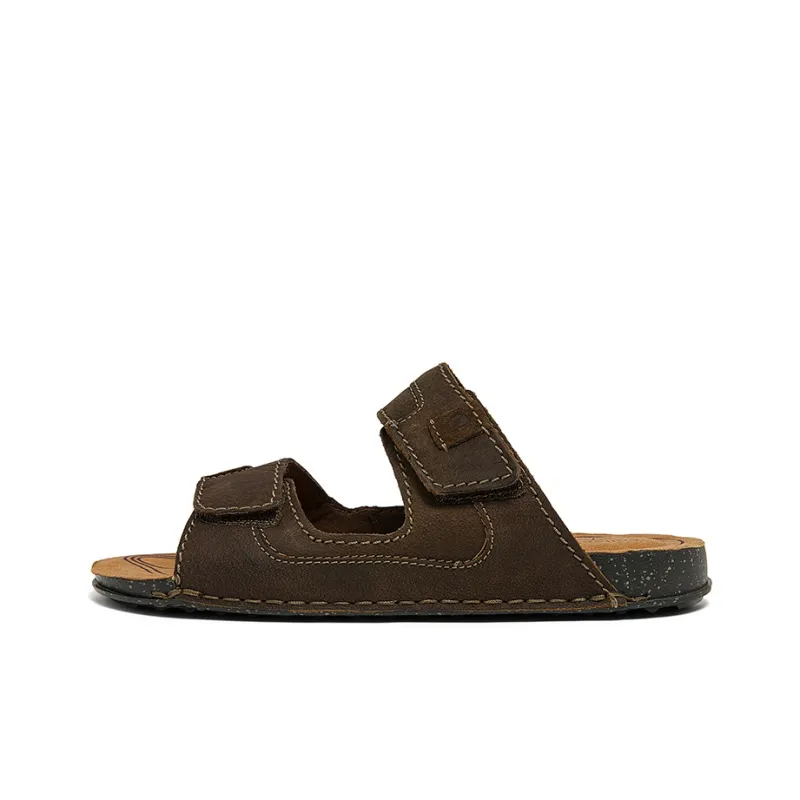 Clarks Slide Slippers Men Dark Brown-0