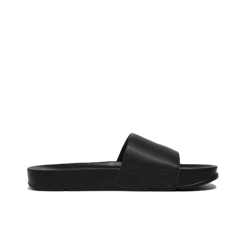 FILA Rubber Sole Slip Resistant Abrasion Resistant Slide Slippers Unisex Black Korean Style-1
