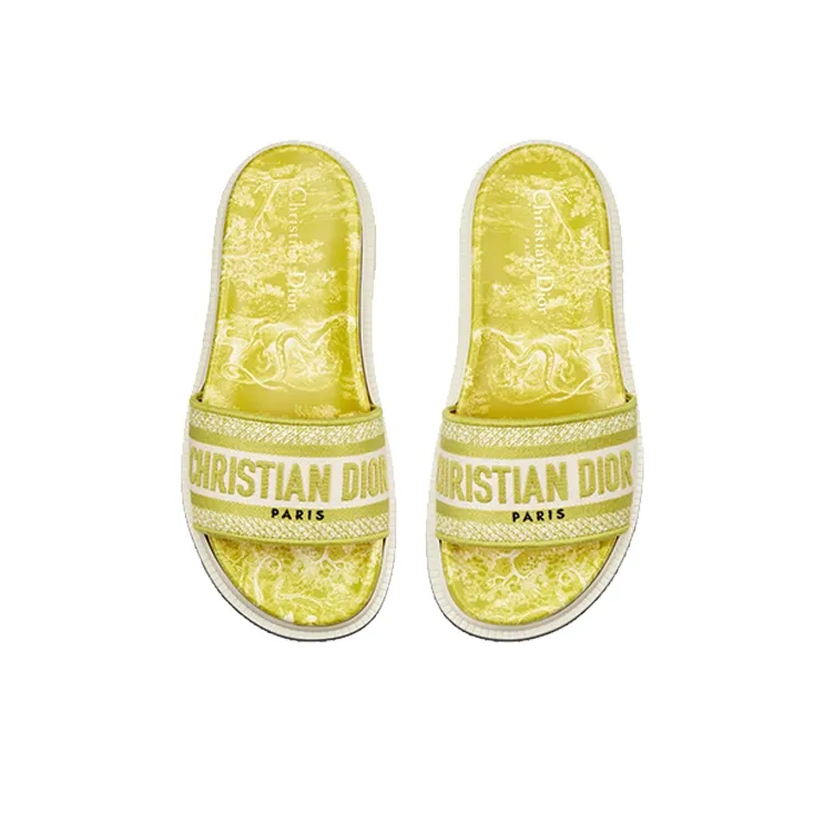 DIOR Dway Rubber Sole Slide Slippers Women's Lemon-3