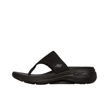 Skechers Go Walk Arch Fit Slip-Resistant Slide Slippers Women's Pure Black