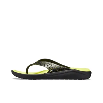 Crocs LiteRide Flip Flops 'Black Yellow'