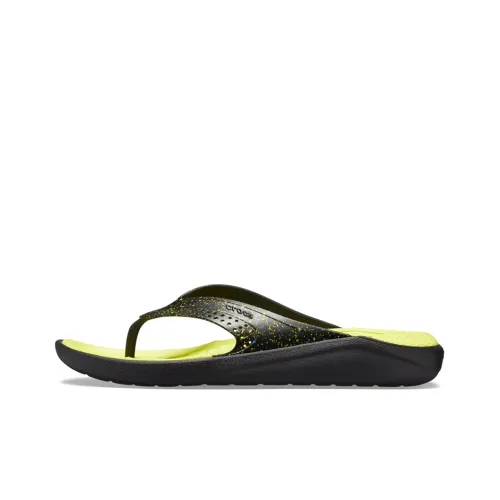 Crocs LiteRide Flip Flops 'Black Yellow'