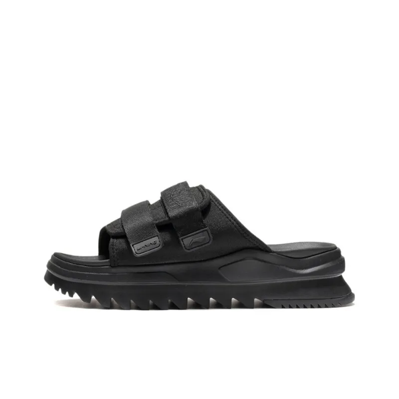 LiNing CF Tracing Rubber Sole Quiet Slide Slippers Women's Black-0