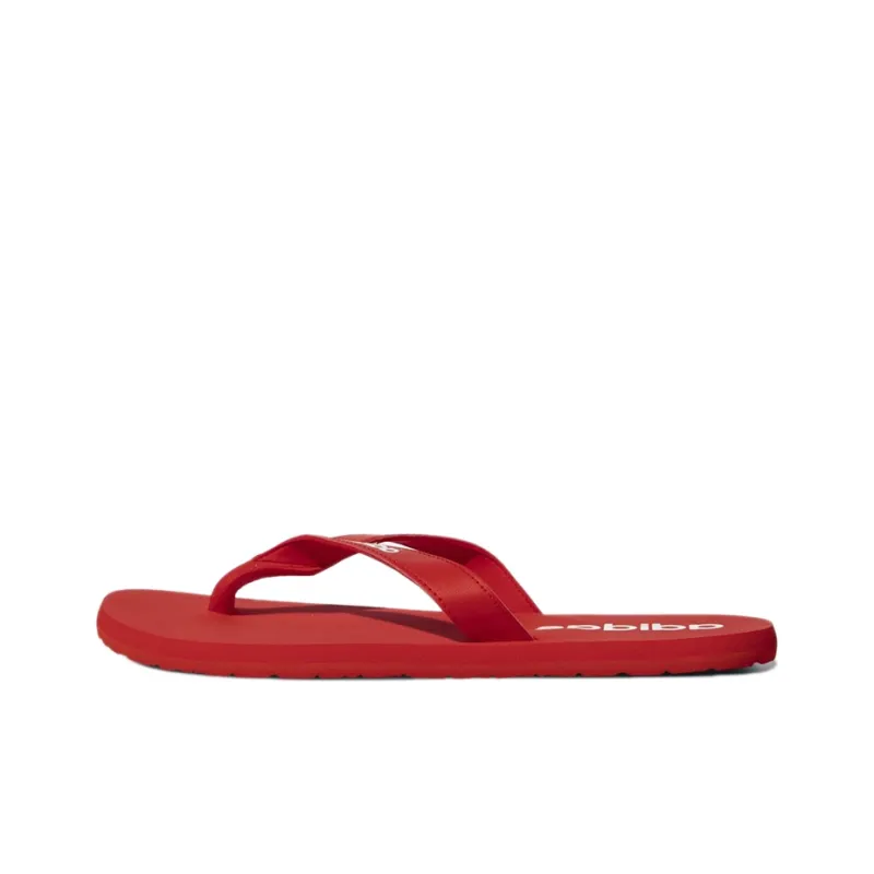 Adidas Eezay Rubber Sole Quiet Slip-Resistant Slide Slippers Unisex Red White-0