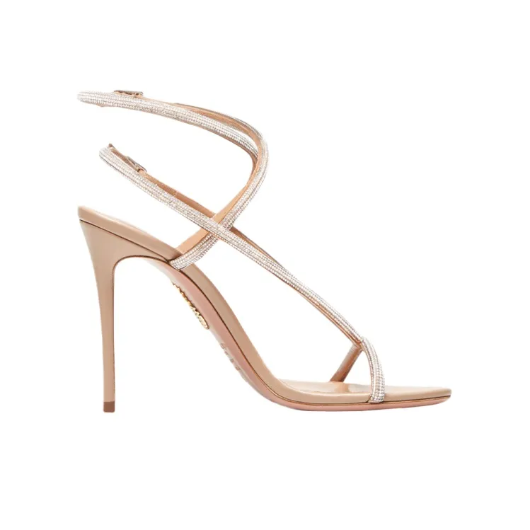 AQUAZZURA Moondust Sandal 105 Strap Sandals Women's Light Brown-1