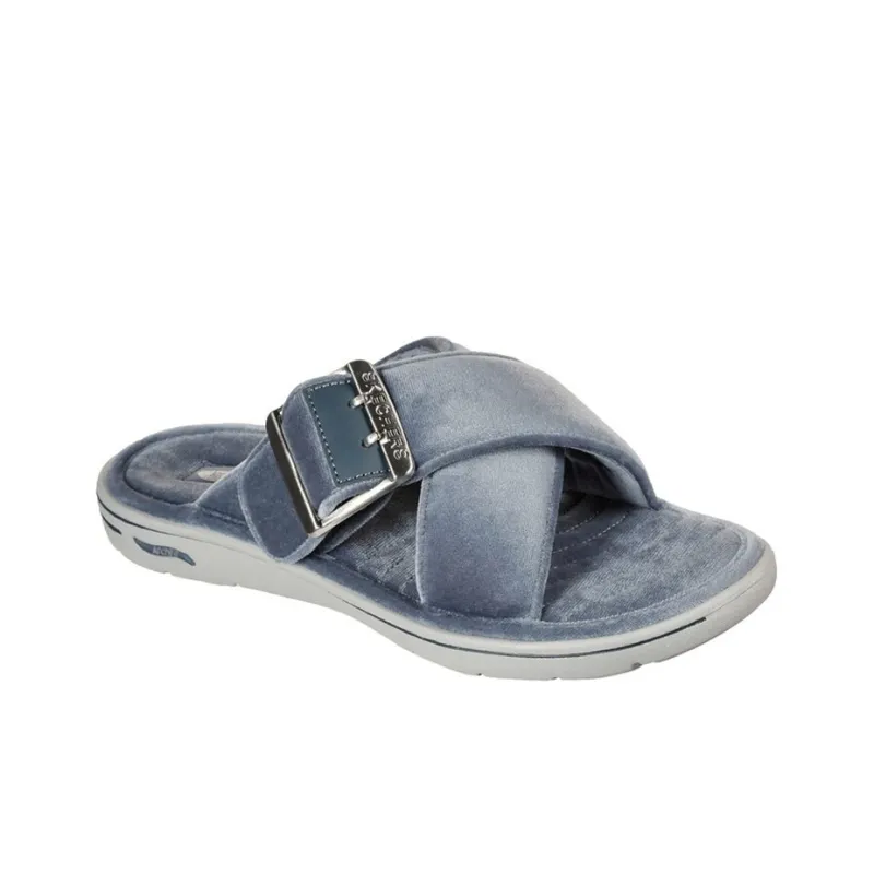 Skechers ARCH FIT LOUNGE Rubber Sole Quick Dry Slide Slippers Women's Blue-2
