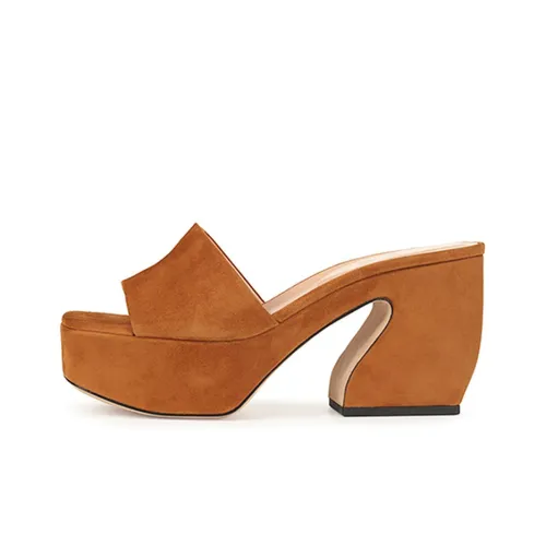 Si Rossi Chunky-heel Suede Mules