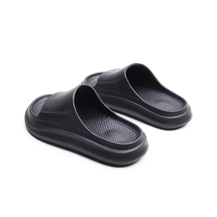 Jifffly Quiet Slide Slippers Unisex Shiny Black-4