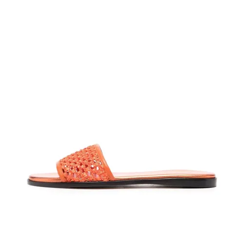 Jimmy Choo Minea Raffia Leather Slides