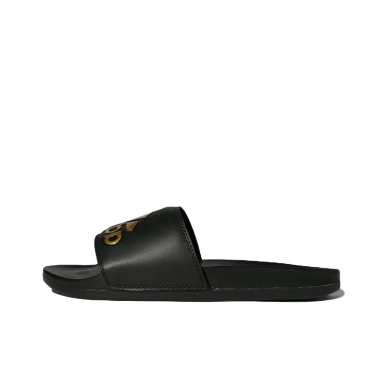 Adidas Adilette Comfort Slides Core Black Gold Metallic-0