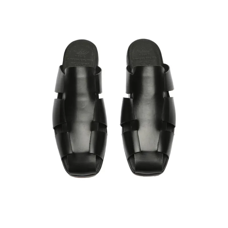 Officine Creative Fidel Leather Caged Slides-2