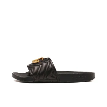 GUCCI Matelasse Slide 'Black Double G'