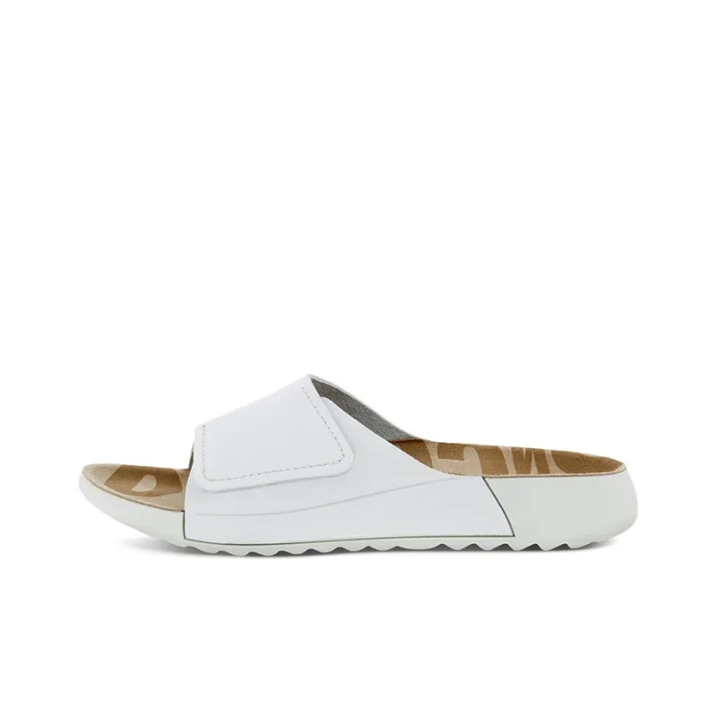 Ecco Rubber Sole Slide Slippers Women's White-0