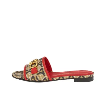 FERRAGAMO GANCINI Stylish Sandals Women's Brown Red