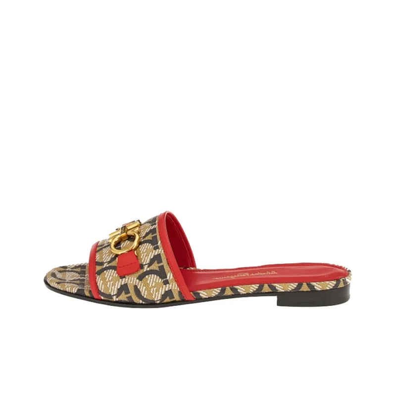 FERRAGAMO GANCINI Stylish Sandals Women's Brown Red-0