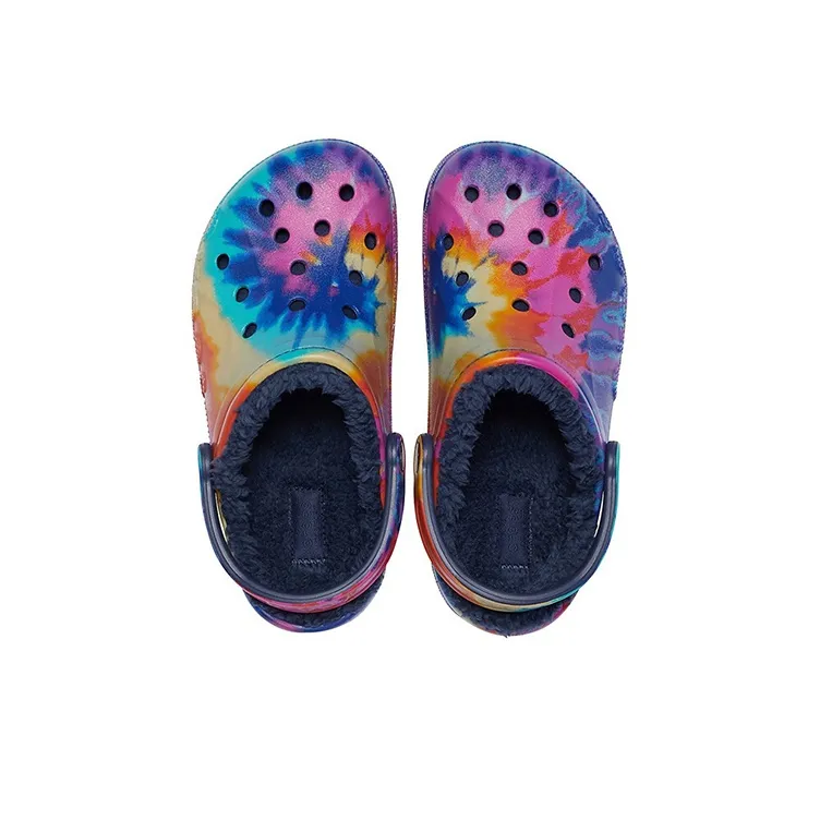 Crocs Classic Clog Tie Dye Printing Shoe Deep Blue Unisex-3