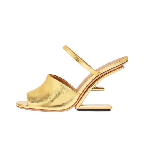 FENDI First Slide Slippers Women's Gold