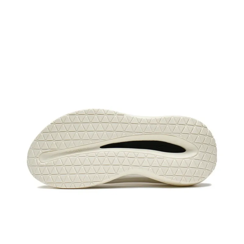 LiNing Quiet Abrasion Resistant Slide Slippers Unisex White Black-4