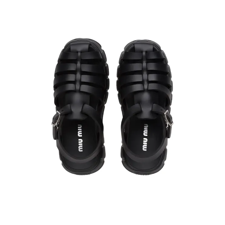 MIU MIU Flatform Caged Sandals-4