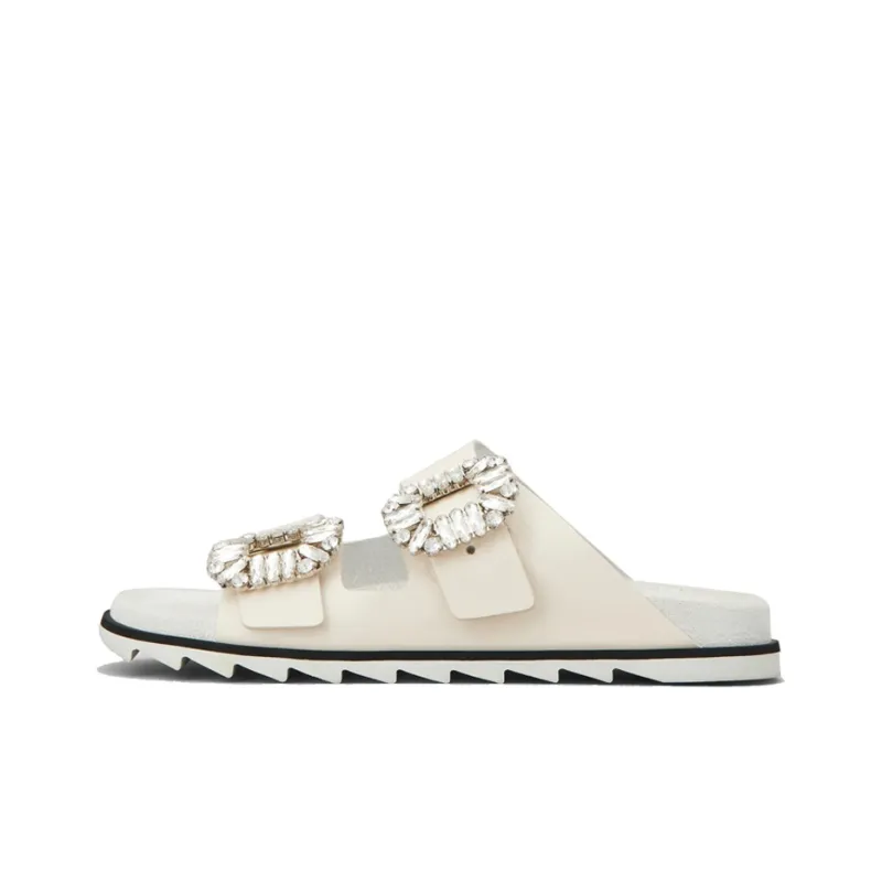 Roger Vivier Slidy Viv' Buckle Open Toe Mules Women's-0