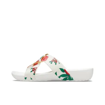 Crocs Serena Slide Slippers Women's White Floral