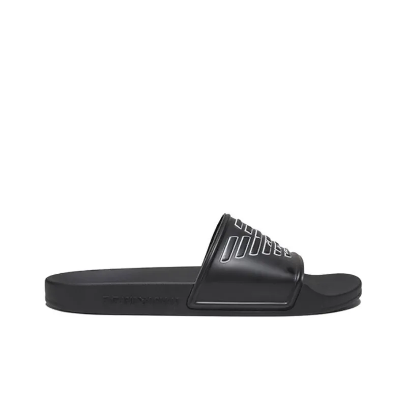 EMPORIO ARMANI Abrasion Resistant Slide Slippers Men's Black-1