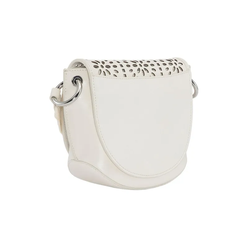 GANNI Recycled Leather Crossbody Bag Shoulder Bag Women's White-1