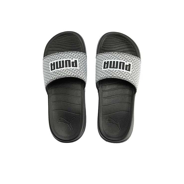 PUMA Popcat 20 Rubber Sole Slide Slippers Unisex Black White-3