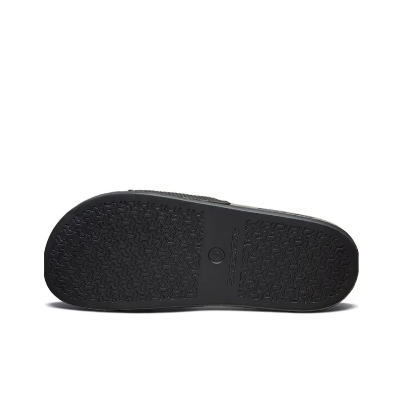 Skechers Velcro Flat Heel Sports Slippers Black-3