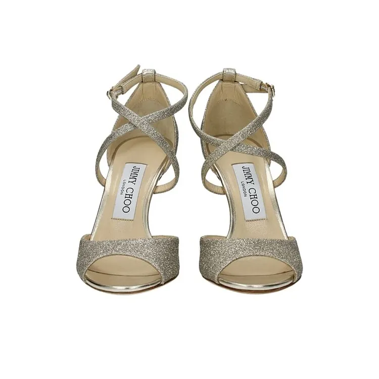 Jimmy Choo Emsy 100 Sandals Strap Sandals Women's Platinum-3
