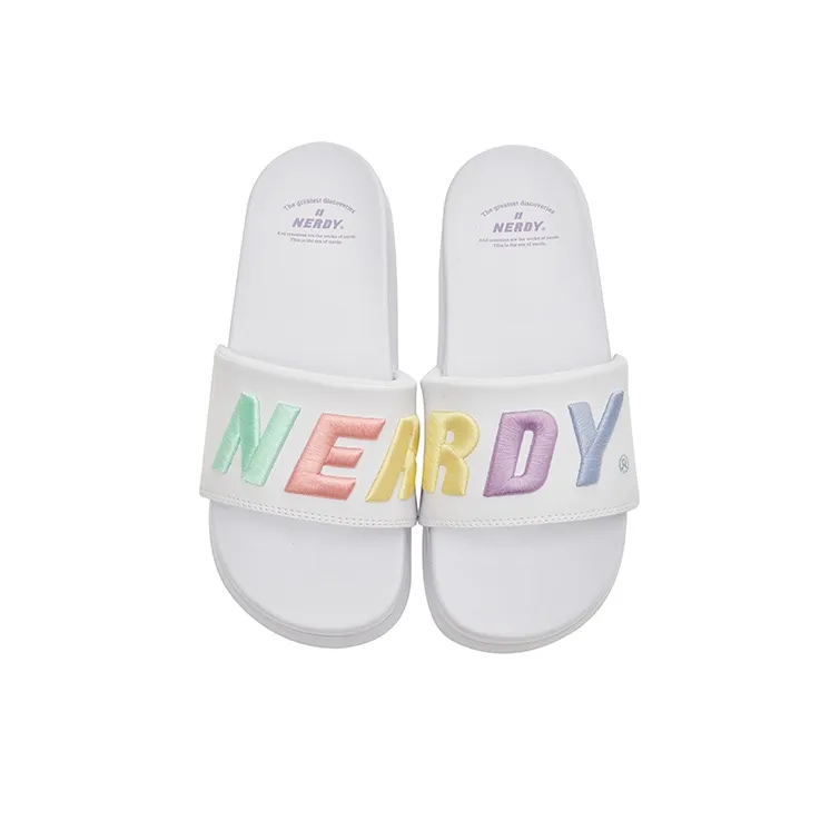 Nerdy Slide Slippers Unisex White-4