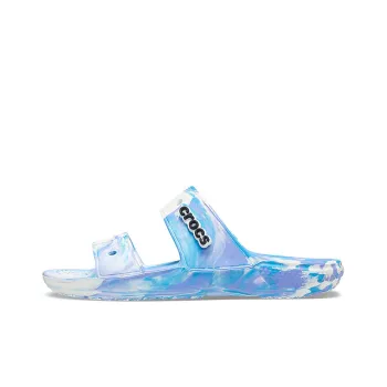 Crocs Classic Clog Marble Beach Unisex White Blue Slippers 'White Blue'