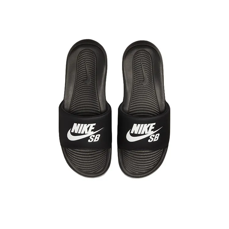 Nike Sb Victori One Slide Black White-2