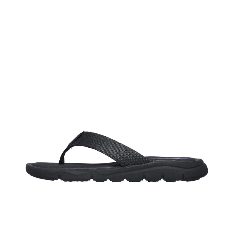 Skechers Relaxed Fit Rubber Sole Slip-Resistant Slide Slippers Men's All Black-0