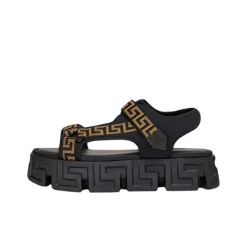 VERSACE La Greca Beach Sandals Men's Black
