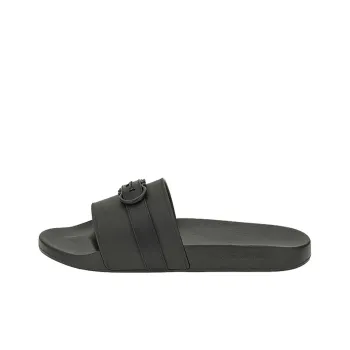 FERRAGAMO GANCINI Rubber Sole Slide Slippers Men's Black