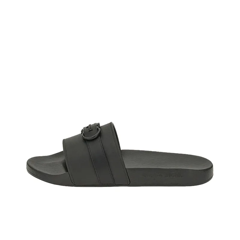 FERRAGAMO GANCINI Rubber Sole Slide Slippers Men's Black-0