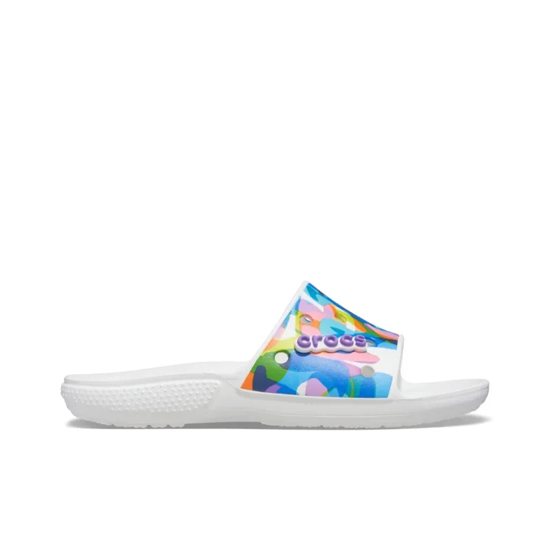 Crocs Classic Bubble Block Slides 'White Multi'-1