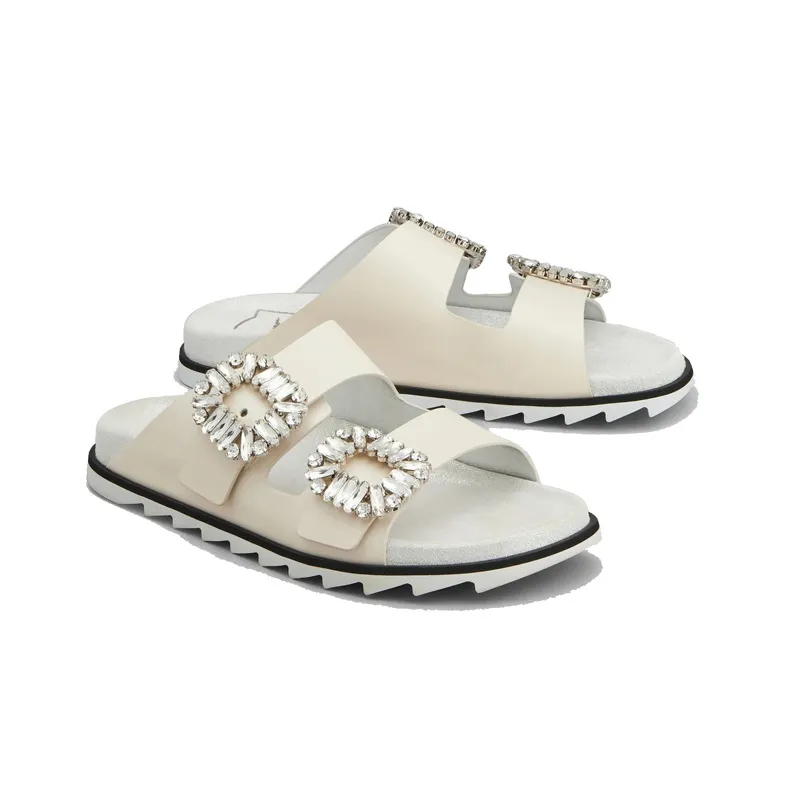 Roger Vivier Slidy Viv' Buckle Open Toe Mules Women's-2