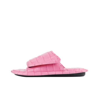Balenciaga Home Crocodile Pattern Calfskin Mules Pink Women's
