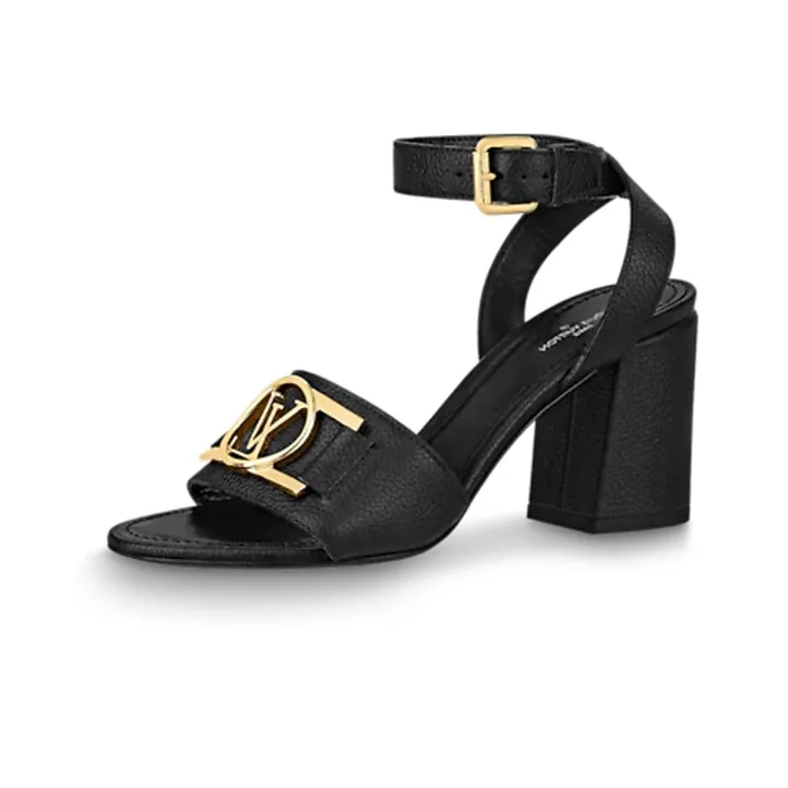 LOUIS VUITTON Lock It One Strap Sandals Women's Black-1