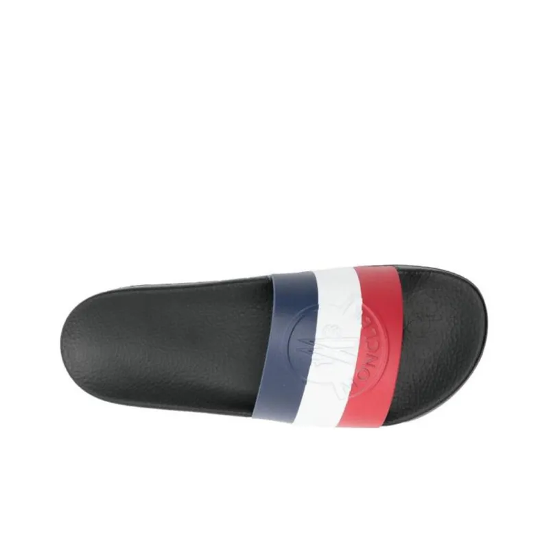 Moncler Logo Debossed Striped Slides-5