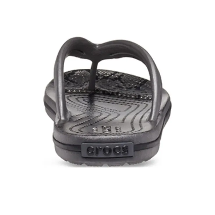 Crocs Leopard Print Printing Flip Flops Shoe Black Women's-3