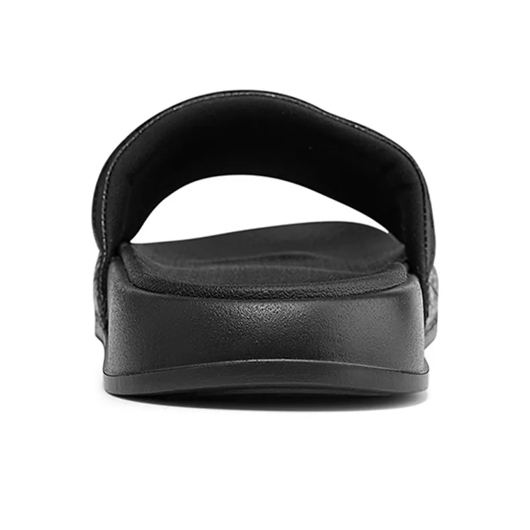 Kappa Stitching Slip Resistant Abrasion Resistant Slide Slippers Unisex Black-8