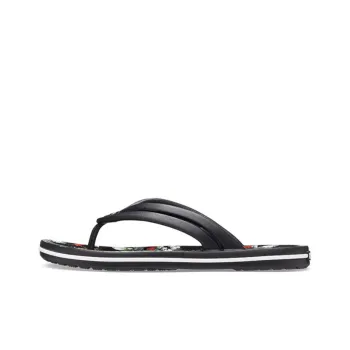 Crocs Crocband Flowers Flip Flops Black Women's