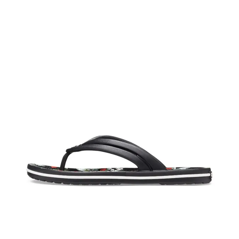 Crocs Crocband Flowers Flip Flops Black Women's-0
