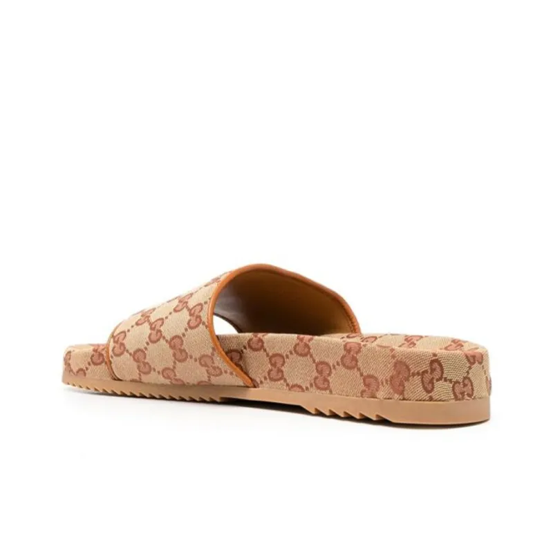 GUCCI GG Slide Sandal "Cognac Monogram"-2
