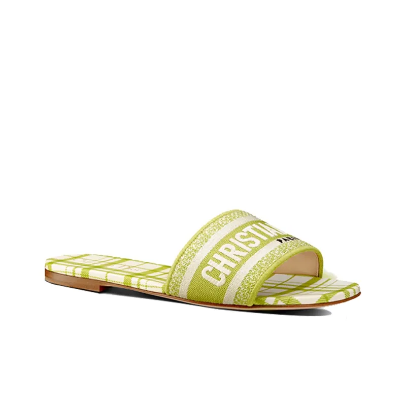 DIOR Dway Stylish Sandals Women's Green Yellow-2