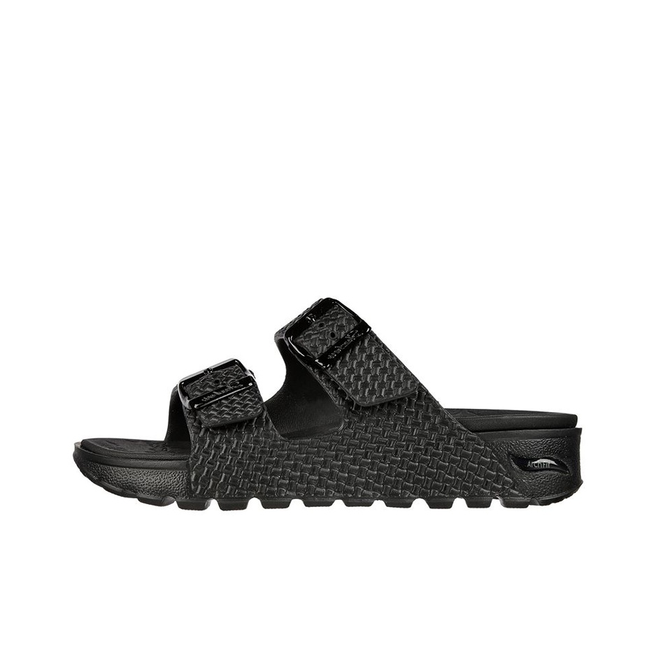 Skechers ARCH FIT FOOTSTEPS Slide Slippers Women's Black US